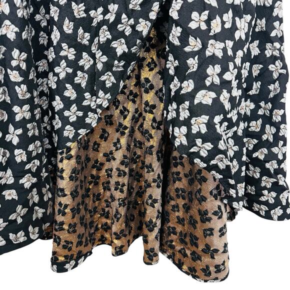 ML Monique Lhuillier Sleeveless Floral High Neck Gown Black Women's Size 10 - Picture 5 of 16